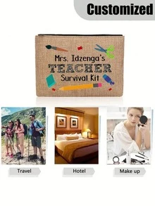Teacher Survival Kit, Gift For Teacher, End Of Year Teacher Gift, Teacher Appreciation, Pencil Pouch, Personalized Makeup Bag, School Gift