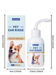 GJYC PET 2.03 液盎司狗狗耳部清洁液，宠物耳部护理液 - 温和去除耳垢、污垢和碎屑，消除耳臭，舒缓瘙痒，无刺激配方