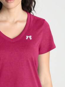 Women's Sweetheart Neck Basic T-Shirt Top, Fitness Running Yoga Outdoor Short Sleeve Tee, Butterfly Print Casual Sports