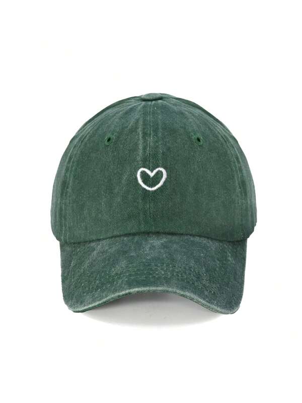 Heart Embroidered Baseball Cap, Suitable For Everyday Wear