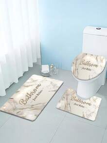 1/3pcs Bathroom Non-Slip Mat Set, Bathroom Floor Mat Set, Bathtub Edge Foot Mat, Absorbent Floor Mat, Bedroom Mat, Living Room Mat - White - View 5