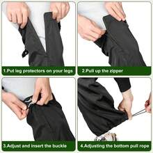 2 PCS Lawn Care Leg Gaiters- Eating Leg Protectors-Garden Trimming Leg Chaps-Adjustable Leg Guards For Garden And Farm Working, - Black - View 5