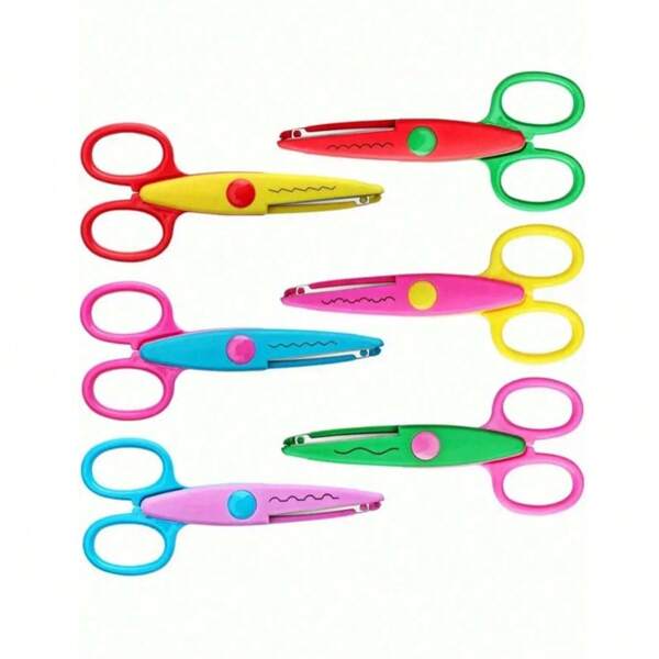 1pc/Set Decorative Pattern Craft Scissors - ABS Resin, Smooth And Safe Cutting - Suitable For Scrapbook And DIY Projects, Vibrant Kid-Friendly Design (Some Colors Random) Scrap Book, DIY Children's Craft Kit, Children's Craft Kit, Children's Craft Set