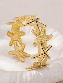1pc Minimalist Fashionable Nautical Starfish Bracelet - Yellow Gold - View 2