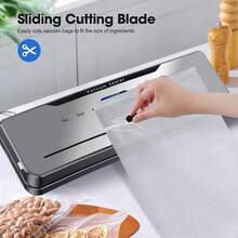 NetHong Vacuum Sealer, 6-In-1 Multi-Functional Food Vacuum Sealer, Built-In Cutter And Visible LED Digital Countdown Display For Dry And Moist Food Fresh Preservation With 30Pcs Vaccum Sealer Bags,Grey - Grey - View 2