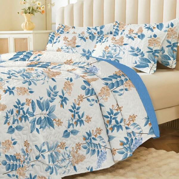 2/3pcs Bedding Set (1 Bed Quilt Cover + 1/2 Pillow Shams), Floral Print, Soft & Comfortable, Fashionable & Fresh, Suitable For Hotel, Bedroom, Dorm, Bedding Supplies, All Seasons