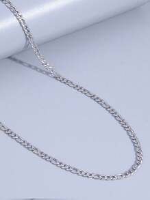 1pc Fashion Stainless Steel Thin Chain Necklace, Suitable For Men's Daily Wear Jewelry