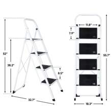 2/3/4/5 Step Ladder Step Stool Steel Folding Wide Anti-Slip Ladder Lightweight