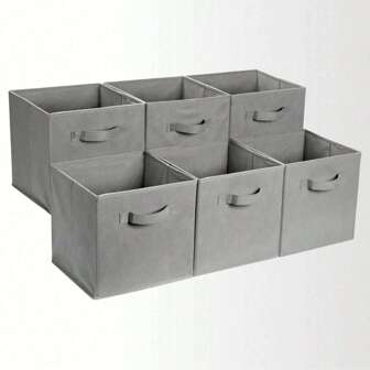 6 件/3 件/1 件无盖方形收纳盒，可折叠织物家居收纳盒，用于存放衣物