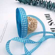 1 Roll 1cm Wide X 20m Long Scottish Tartan Ribbon, For Home, Wedding, Christmas Party Decoration, DIY Hair Clips, Bows, Gift Wrapping, Sewing And Office Decoration
