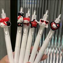Sanrio 6-Pack Random Black & White Sanrio Hello Kitty Neutral Pens, A Fashionable Choice For Sanrio Fans And Stationery Lovers! Back To School