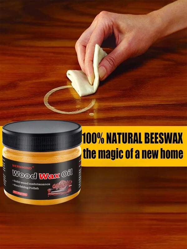 Houtverzorging Polijst Bijenwas, Renovatie van Houten Meubels Nieuwe Heldere Vlekverwijdering Polijst Onderhoud Was Essentiële Oliën - Natuurlijke Bijenwas Meubelpoets, 2.82 Oz. - Pure Bijenwas Houten Vloer en Meubelreiniger, Waterdicht en Voorkomt Barsten, Herstelt Glans