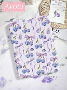 Ayotu Funda protectora con patrón de frutas de cereza y arándano, compatible con iPad de 10.2 pulgadas 2021/2020 iPad 9th/8th Generation, compatible con Galaxy Tab A8 de 10.5 pulgadas 2022, con soporte para bolígrafo y tapa con función de suspensión/activación automática