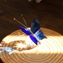 1pc Artificial Crystal Butterfly Decor - Elegant Home Decor, Valentine's Day & Christmas Gift, Safe For 24+ Months, Vivid Colors, High-Quality Polypropylene Fiber, Great For Shelves, Tables & Fireplaces