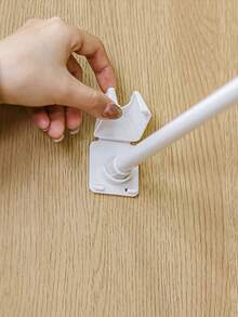 2个自粘式浴帘杆夹，浴帘杆支架（无需钻孔），门帘杆支撑支架，伸缩杆挂钩，浴室配件，浴室工具 - 彩色 - 查看 4