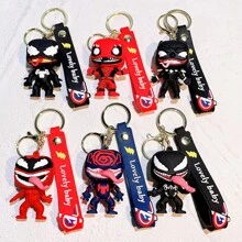 Disney 6 Stil Marvel Charakter Schlüsselanhänger, beeindruckender Film Böser-Villain Silikon Anhänger, Auto Schlüsselanhänger Zubehör, perfektes kleines Geschenk für Freunde