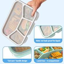 4 teilige Bento Box, 4 teiliger Mahlzeiten Vorbereitungscontainer, Kinder Lunchbox, wiederverwendbarer Kunststoff Lebensmittelaufbewahrungsbehälter frei von Bisphenol A - stapelbar, geeignet für Schule, Unternehmen, Arbeit und Reisen