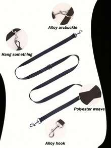 10ft/16ft/33ft Multipurpose Solid Color Pet Leash, Extendable Hands-Free Dog Leash, Durable Nylon Dog Training Leash, Suitable For Walking, Training And Outdoor Activities - Black