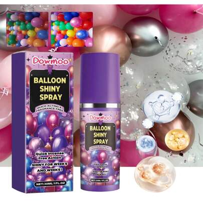 DOWMOO Lata de spray brillante para globos que mejora la atmósfera de los globos y proporciona un efecto de alto brillo duradero. Este spray de globos de alto brillo aumenta el lustre de los globos, con un efecto duradero, creando un efecto de spray de alto brillo refinado. Es el regalo perfecto para amigos, novias, madres o padres.