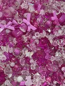 30g/50g Mix Acrylic Beads Randomly Heart Shape, Bow, Spacer Beads For Bracelet Making DIY Mobile Phone Chain Earring Jewelry Handmade Accessories