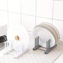 Égouttoir à vaisselle détachable Organisateur de rangement de cuisine - Étagère à assiettes en plastique, support pour couvercles de casseroles, égouttoir à vaisselle pour armoire de maison - Étagère à vaisselle amovible