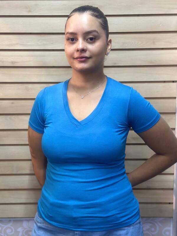 Blusas BABY LOOK De Manguinha Decote V