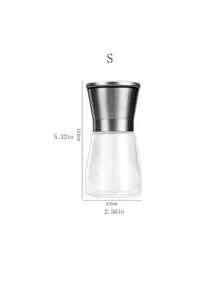 1pc Stainless Steel Black Pepper Grinder, Manual Home Use Spice Grinder Bottle For Black Sesame, Chili Flakes, Sea Salt
