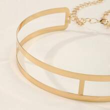 1 Hollow-Out Gold Tone Underwire Plus Size Belt For Women, Suitable For Dresses, Party, Wedding, Music Festival