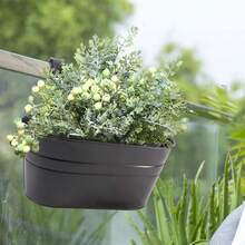 Bộ 2/4 chậu trồng cây treo tường cỡ lớn, chậu hoa bằng sắt bền chắc, móc treo chắc chắn và có thể tháo rời, thích hợp cho lan can, hàng rào, ban công, sân, vườn, trang trí trong nhà. - màu đen - Xem 9