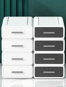 1 pieza Caja organizadora de escritorio de metal plateado, caja de almacenamiento de cosméticos de lujo y ligera para escritorio de estudiantes, suministros de oficina