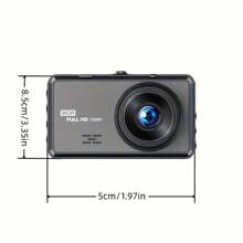 1296P Dual Drive Recorder, Equipped With 3-Inch IPS LCD Screen, Compatible With Front And Rear Cameras, Night Vision Function, 170° Wide-Angle Lens, Built-In G Sensor, Loop Recording Function, 24-Hour Parking Monitoring Mode, Easy Suction Cup Installation, 32GB Memory Card Included, Compatible With All Car Models - Car Accessories