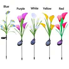 Solar Garden Lights, Calla Lily Flower Light, Color Changing Lights Outdoor For Garden Decoration, Yard Decor And Gift For Mother Simulation Flower Decorative Flower Lights For Garden Patio Yard Pathway Decoration
