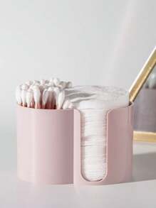 (Multiple Colors) 2 In 1 Makeup Swab Storage Box, Bathroom Dental Floss Dispenser, Makeup Round Pad Dental Floss Storage Box, Bathroom Accessories Storage Box, Dressing Table Cosmetics Storage Box