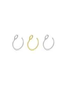 1 pieza/Set de 3 piezas Aros falsos para la nariz Joyería de perforación falsa de 8 mm Aros falsos para aro de labio, septum y nariz Nuevo conjunto de aros falsos para labios para mujeres y hombres
