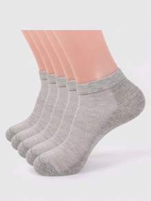 1/5 Pairs Unisex Summer Thin Mesh Low Cut Socks Solid Breathable No Show Ankle Socks For Women's & Men's Athletic Running Sports - Multicolor - View 4