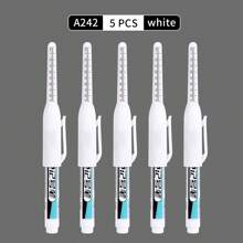 1 pieza/3 piezas/4 piezas/5 piezas Marcador blanco, (punta de 0.7mm, 1mm, 2.0mm, 2.5mm) Marcador de orificio profundo, perfecto para carpinteros, arquitectos, constructores, vidrio, neumáticos, libretas y proyectos de arte