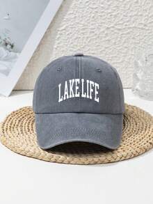 1pc Women's "Lake Life" Outdoor Sports Vintage Distressed Adjustable Beach Baseball Cap, Suitable For Daily Matching In Spring, Summer, Autumn And Winter Winter Accessories Winter Outfits - Multicolor - View 11