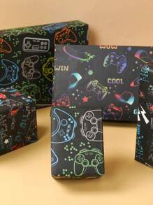 3/6 Piezas Papel de regalo con tema de videojuegos en negro, papel de embalaje con estilos de juegos variados, suministros para fiesta de cumpleaños con tema de juegos, suministros de fiesta de boda, regalos para invitados, decoración para baby shower o revelación de género, papel de regalo para ramos de flores, suministros de decoración, papel de regalo impermeable, artículos de oficina, artículos para el hogar, decoración de fiestas festivas