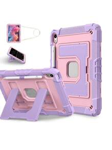 Military Industry Anti-Fall 1pc Large Stand Tablet Case Compatible With IPad Mini6 (2021) / Mini7 (2024), IPad 10.2 7th 8th 9th (2019/2020/2021), IPad 10th 10.9 (2022)/IPad(A16) 11" (2025), IPad Air4 10.9 (2020), IPad Air5 10.9 (2022), IPad Air 11" M2/M3 (2024/2025), With Pencil Slot