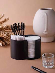 (Multiple Colors) 2 In 1 Makeup Swab Storage Box, Bathroom Dental Floss Dispenser, Makeup Round Pad Dental Floss Storage Box, Bathroom Accessories Storage Box, Dressing Table Cosmetics Storage Box
