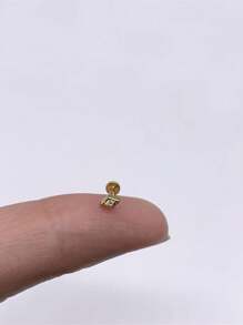 EleRunis 1 PIEZA Pendiente de joyería con diseño delicado de plata esterlina 925 con enchapado en oro de 18K, adecuado para cartílago, hélice y trago, hipoalergénico, regalo para mujeres y niñas para uso diario, bodas, fiestas y eventos
