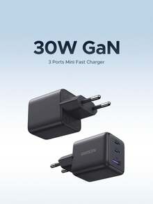 UGREEN 30W GAN PD Multi-Port Type C USB A Fast Charger Compatible With IPhone 16 15 14 Pro Max Pro Max Suitable For Travel, Office, Dorm, And Home Adapter Nan Fast Charging High Output Power - EU C Type Plug(220-240V) - View 2