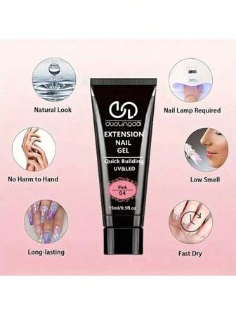 8PCS/Set 20ml Poly Extension Gel Set Nail Art Polygels Kit Clear White Color Nail UV Gel Tip Form Acrylic Nail Gel Slice Brush Kit With 20pcs Nail Extension Molds