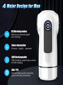 Male Masturbator, Upgraded 10-Speed Vibrating Pocket Pussy Male Stimulator With 3D Realistic Texture, Oral Sex Toys Male Adult Male Sex Toys