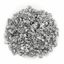 30/50 mặt dây chuyền hợp kim hình trái tim rỗng cổ điển hỗn hợp, nhiều kiểu mặt dây chuyền hình trái tim rỗng 3 vòng cho vòng tay, vòng cổ, móc chìa khóa, đồ trang trí trang sức tự làm, quà tặng Ngày của Mẹ - Bạc - Xem 8