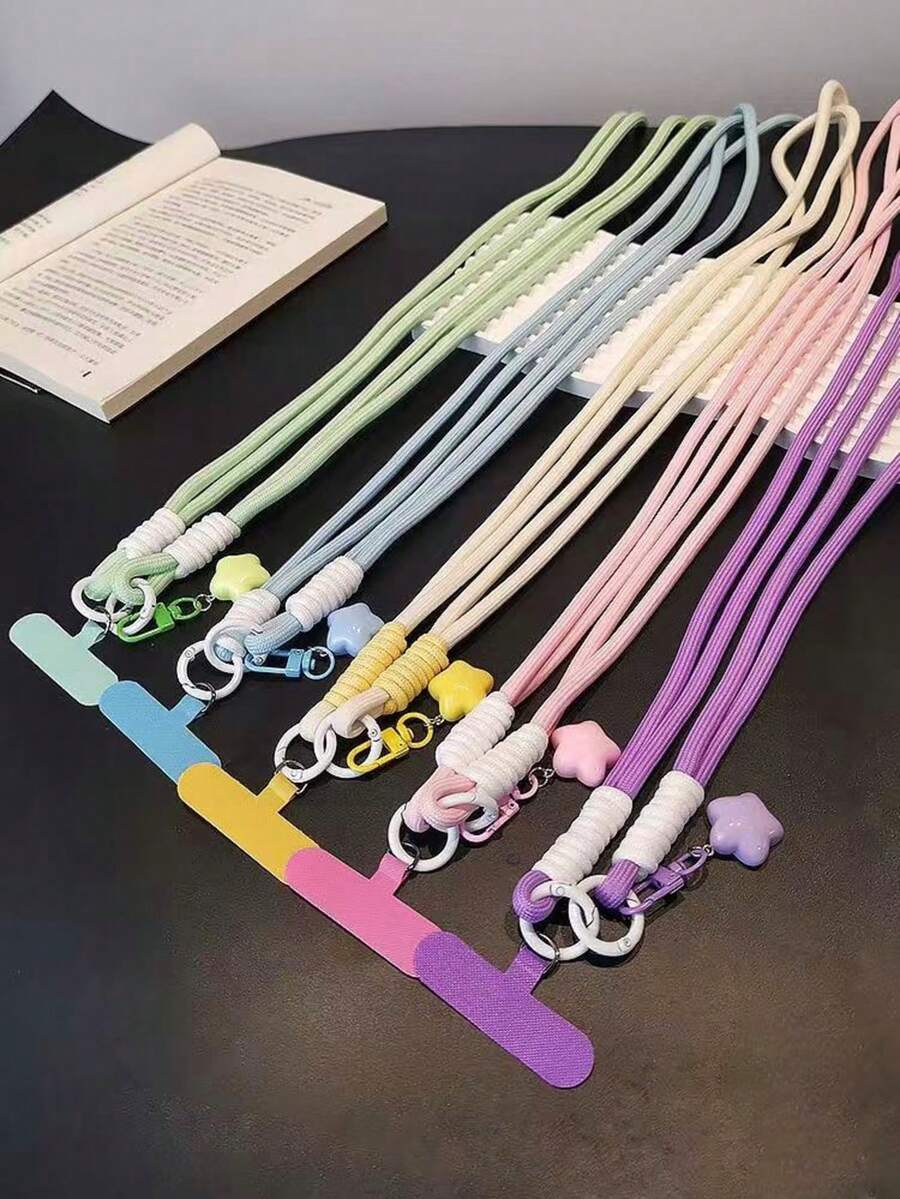 1 件星形挂绳双编织斜挎手机挂绳，强力防丢失防盗手机壳，附赠垫子礼物，适合送给母亲、家人、朋友、生日、节日的手机挂饰、手机链 - 彩色 - 查看 1