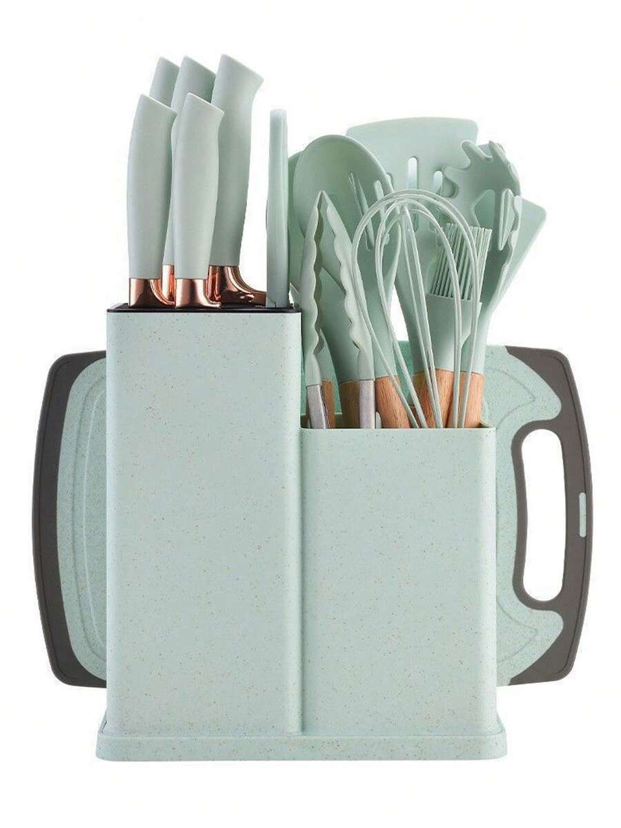 Meoky 19pcs Chrome-Plated Silicone Cooking Utensils Set - Heat Resistant Kitchen Utensils With Spatula, Spoon, Turner, Tongs, And Whisk - Non-Stick Kitchen Gadgets For Pots And Pans, Dishwasher Safe
