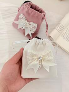 2pcs/5pcs Set Creative Niche Jewelry Storage Bags, Velvet Pouches, Jewelry Gift Packaging Bags - Multicolor - View 7