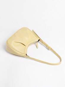 Women Autumn/Winter Crinkled Cloud Shoulder Bag, Fashionable Underarm Bag, Versatile Shoulder Messenger Bag, Chic & Spacious, Fashionable Butter Yellow Bag For Women - Yellow - View 7