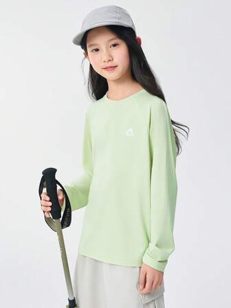 Balabala Tween Girl' Long-Sleeve Quick-Dry T-Shirt, UV Protection